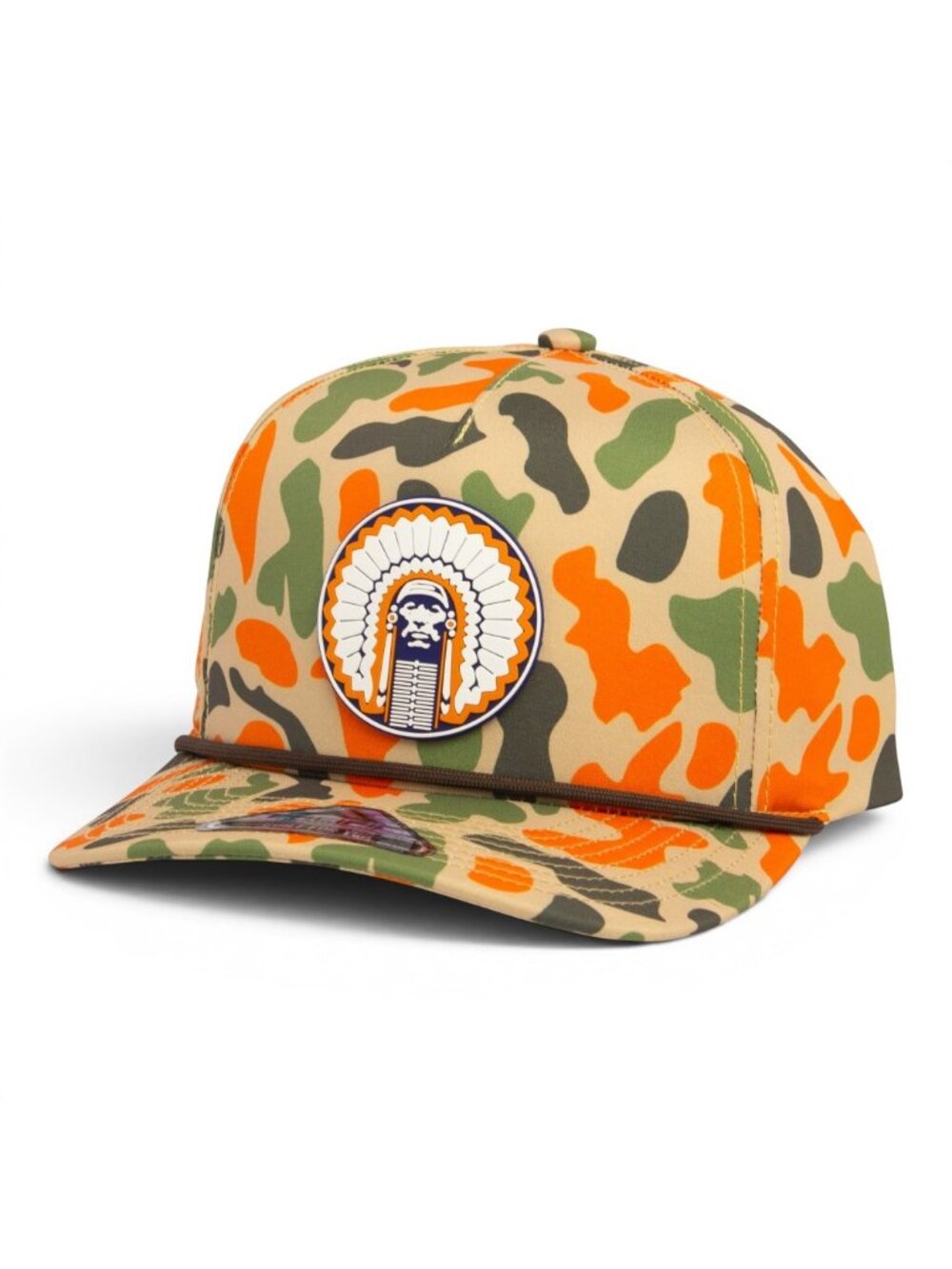 Illinois Fighting Illini Chief Illiniwek 3D Duck Camo Rope Hat- Blaze Camo
